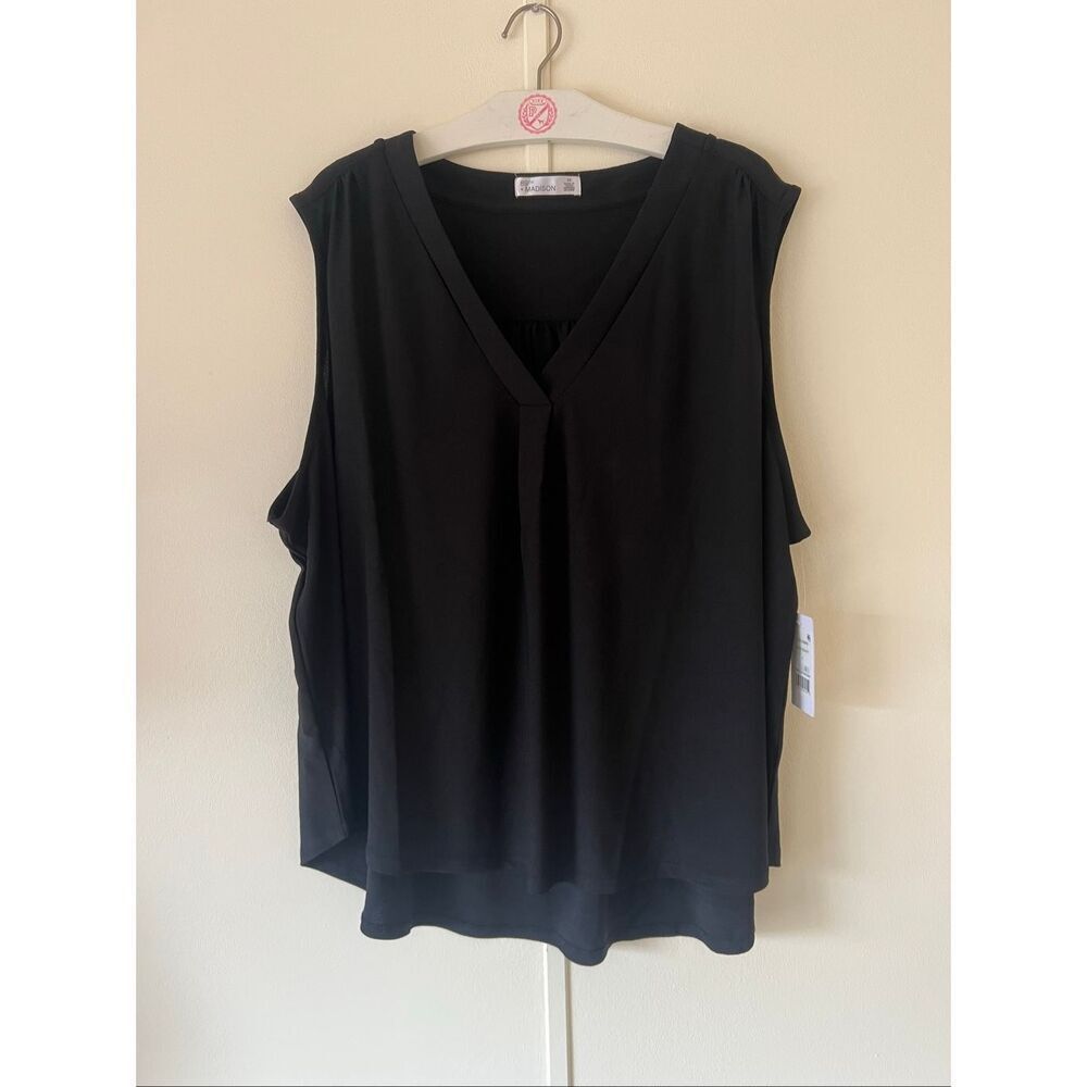 89th + Madison Black Tank Top Woman’s Size 2X NEW